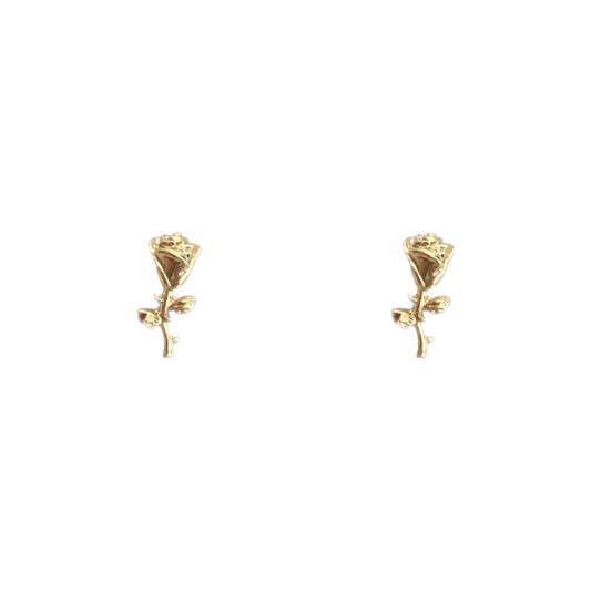 Artisan Collection 14K Gold Plated S925 Sterling Silver Golden Rose Stud Earrings